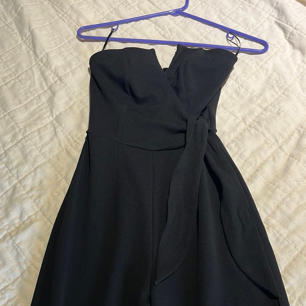 Black strapless jumpsuit